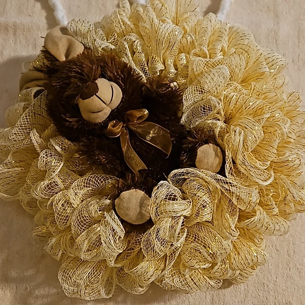 From mom's closet bunny wreath on a 9 inch bunny wreath that she made